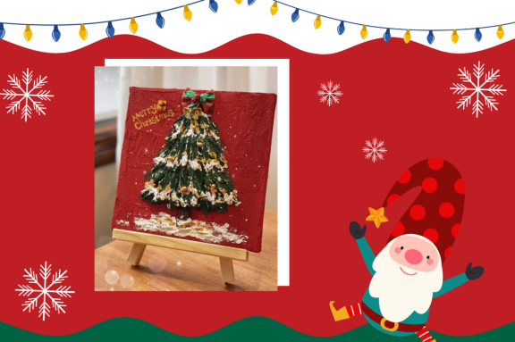 Мастер-класс «Ёлка – картина на холсте текстурной пастой»